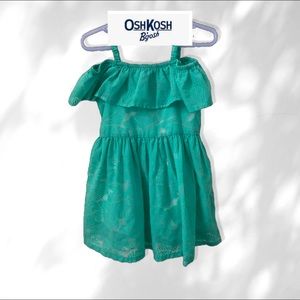 Palm Leaf Pattern Off Shoulder Dress